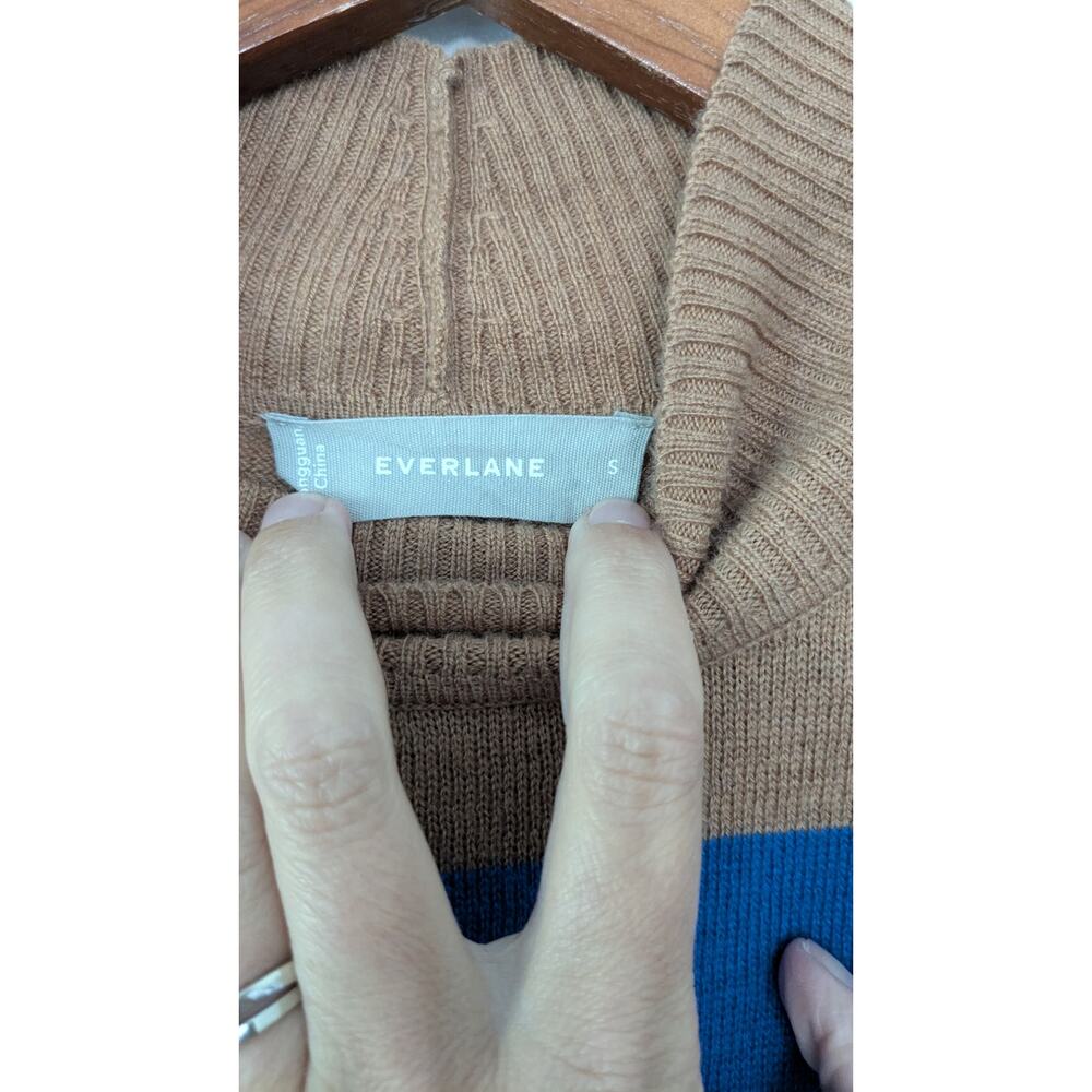 Everlane Striped Luxe Merino Wool Mock Neck Sweater - Picture 4 of 8